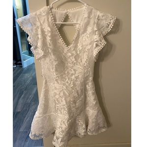 White Floral Lace Dress